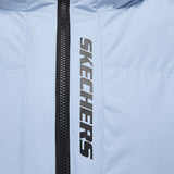Skechers men's Sport-Utility Woven Down Jacket in Light Blue for lifestyle wear