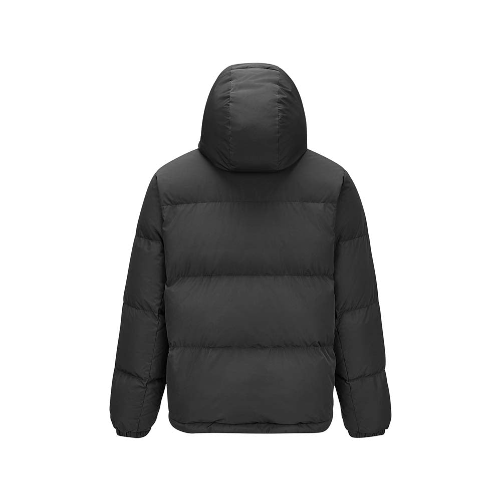 Skechers men's Sport-Utility Woven Down Jacket in Black Beauty for lifestyle wear