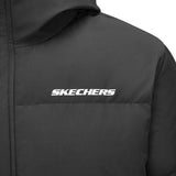 Skechers men's Sport-Utility Woven Down Jacket in Black Beauty for lifestyle wear