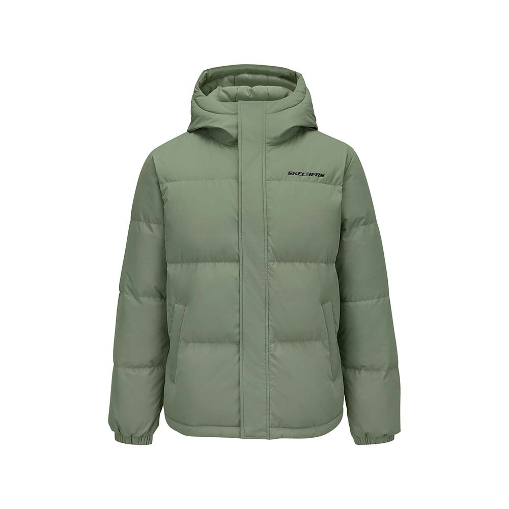 Skechers men's Sport-Utility Woven Down Jacket in Sea Spray for lifestyle wear