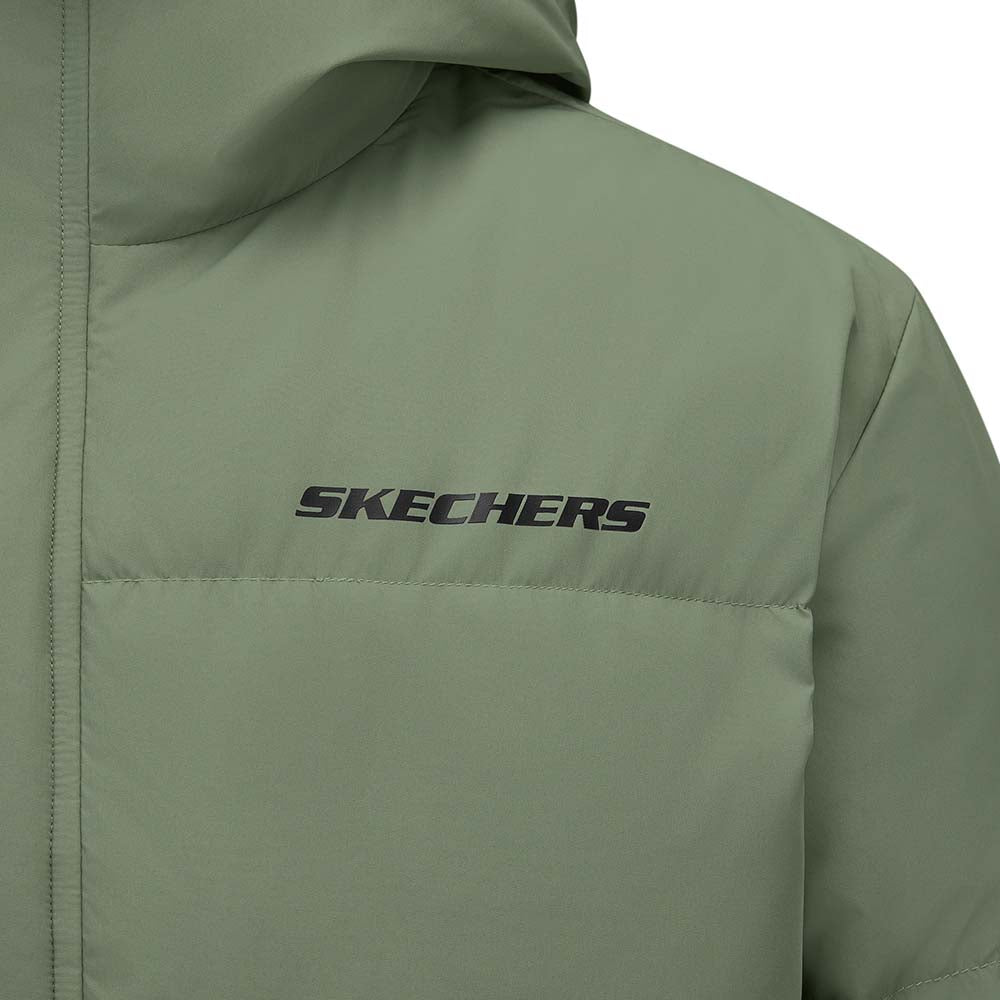 Skechers men's Sport-Utility Woven Down Jacket in Sea Spray for lifestyle wear