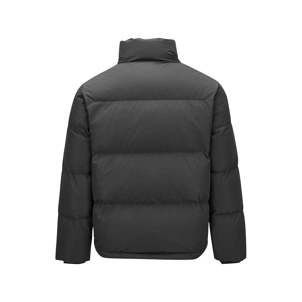 Skechers men's Sport-Utility Woven Down Jacket in Black Beauty for lifestyle wear