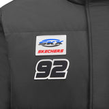 Skechers men's Sport-Utility Woven Down Jacket in Black Beauty for lifestyle wear