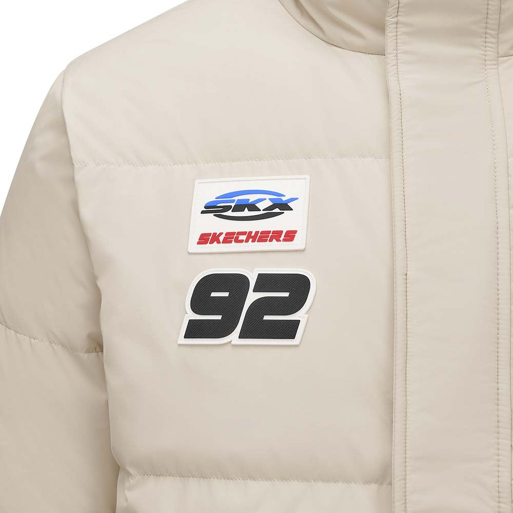 Skechers men's Sport-Utility Woven Down Jacket in Peyote for lifestyle wear