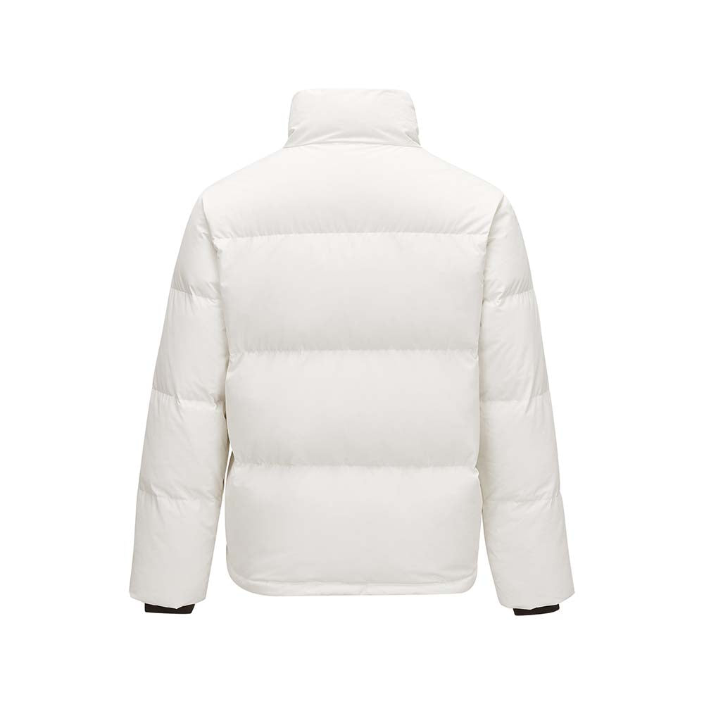 Skechers men's Sport-Utility Woven Down Jacket in Marshmallow for lifestyle wear