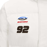 Skechers men's Sport-Utility Woven Down Jacket in Marshmallow for lifestyle wear