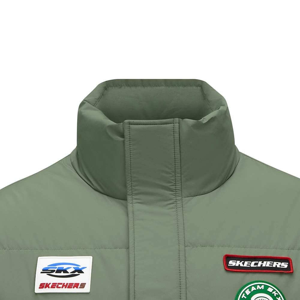 Skechers men's Sport-Utility Woven Down Jacket in Sea Spray for lifestyle wear