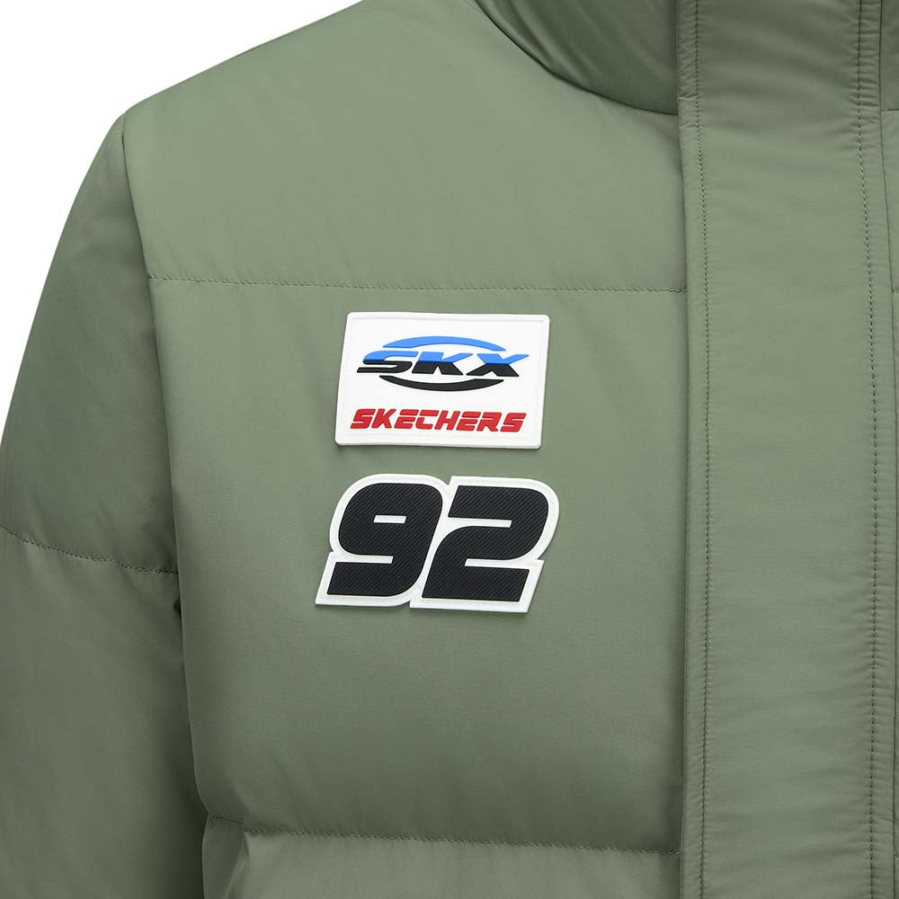 Skechers men's Sport-Utility Woven Down Jacket in Sea Spray for lifestyle wear