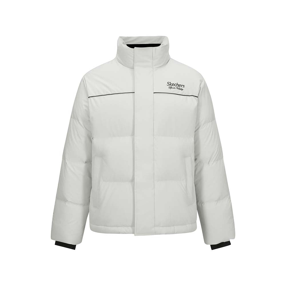 Skechers unisex Sport-Utility Woven Down Jacket in Gray Violet for lifestyle wear