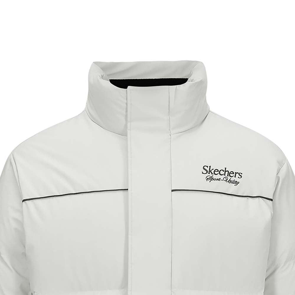 Skechers unisex Sport-Utility Woven Down Jacket in Gray Violet for lifestyle wear