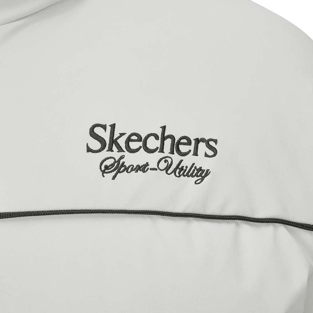 Skechers unisex Sport-Utility Woven Down Jacket in Gray Violet for lifestyle wear
