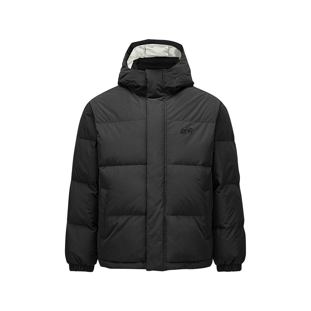 Skechers unisex Sport-Utility Woven Down Jacket in Black Beauty for lifestyle wear