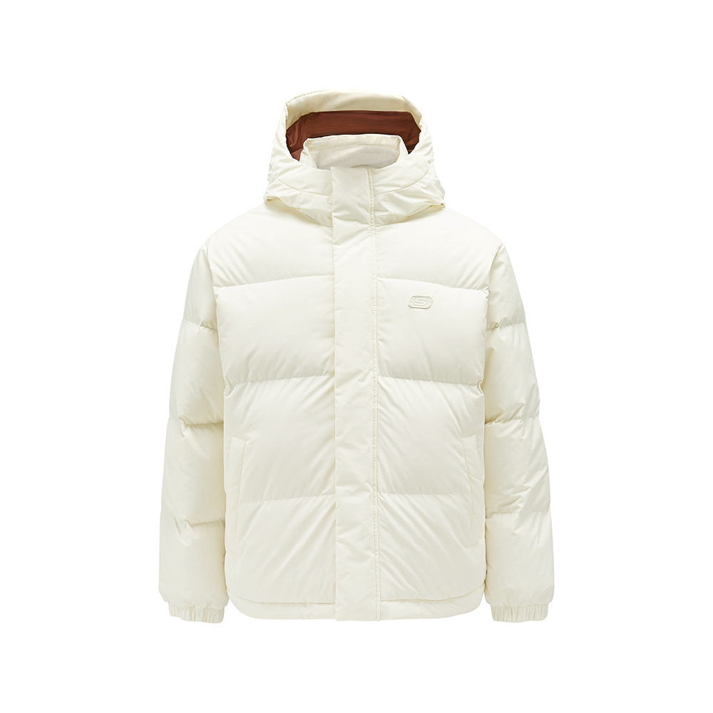 Skechers unisex Sport-Utility Woven Down Jacket in Vanilla Ice for lifestyle wear