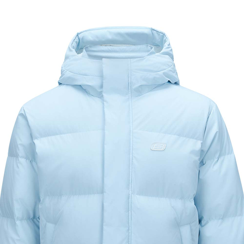 Skechers unisex Sport-Utility Woven Down Jacket in Ice Blue for lifestyle wear