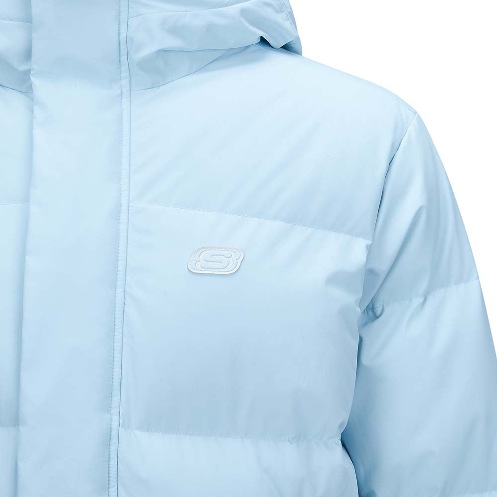 Skechers unisex Sport-Utility Woven Down Jacket in Ice Blue for lifestyle wear