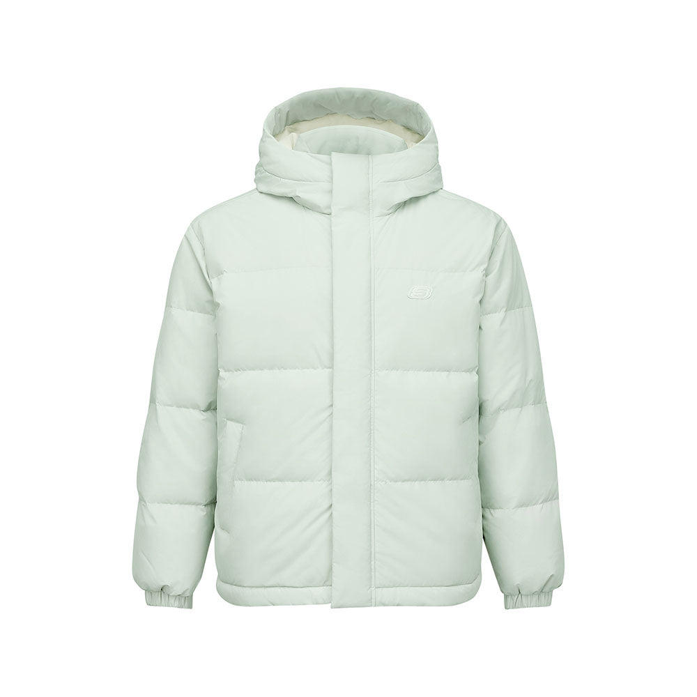 Skechers unisex Sport-Utility Woven Down Jacket in Mercury Green for lifestyle wear