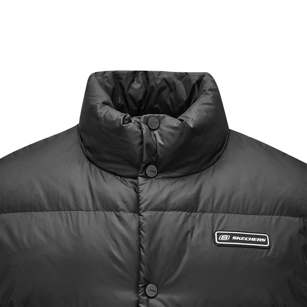 Skechers unisex Sport-Utility Woven Down Vest in Black Beauty for lifestyle wear
