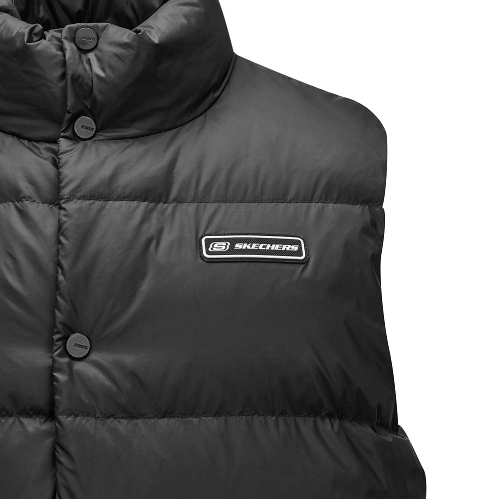 Skechers unisex Sport-Utility Woven Down Vest in Black Beauty for lifestyle wear