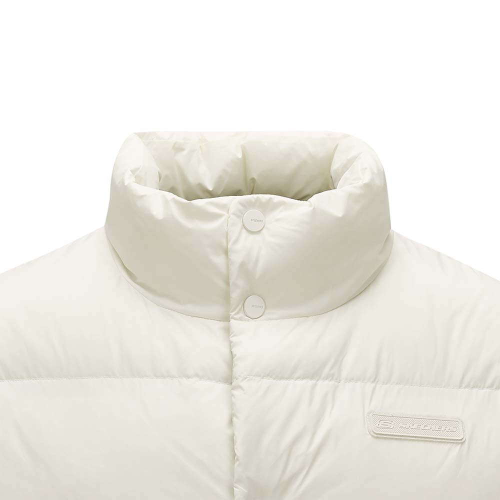 Skechers unisex Sport-Utility Woven Down Vest in Vanilla Ice for lifestyle wear