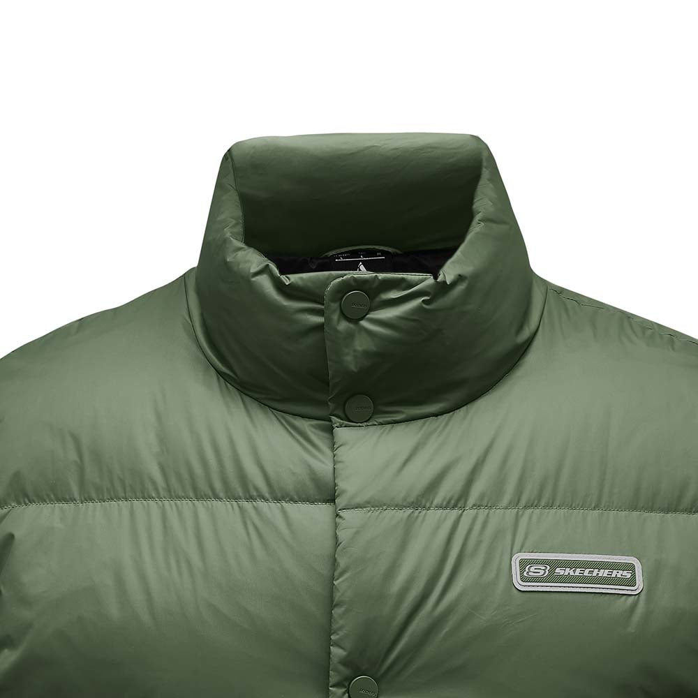 Skechers unisex Sport-Utility Woven Down Vest in Thyme for lifestyle wear