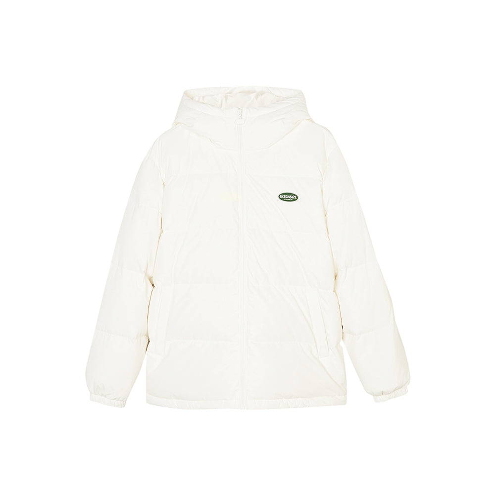 Skechers unisex Sport-Utility Woven Down Jacket in Marshmallow for lifestyle wear