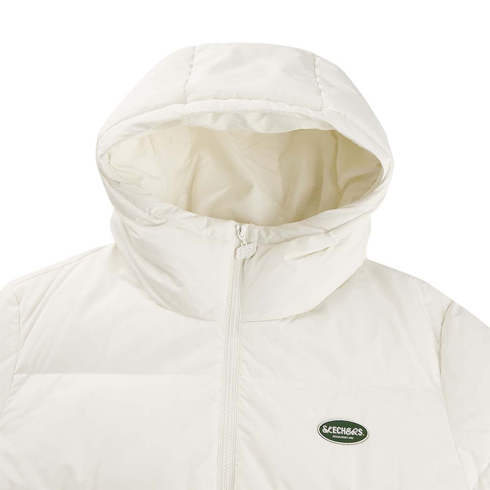 Skechers unisex Sport-Utility Woven Down Jacket in Marshmallow for lifestyle wear