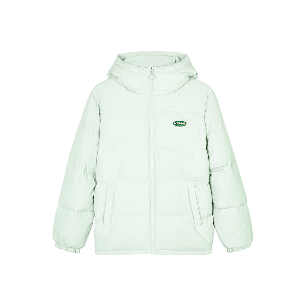 Skechers unisex Sport-Utility Woven Down Jacket in Mercury Green for lifestyle wear