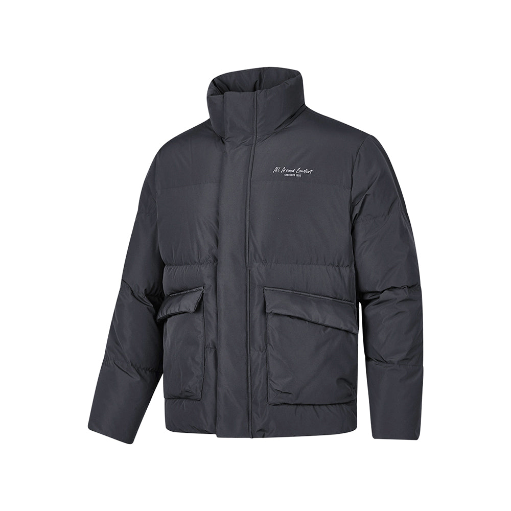 Skechers unisex Sport-Utility Woven Down Jacket in Black Beauty for lifestyle wear