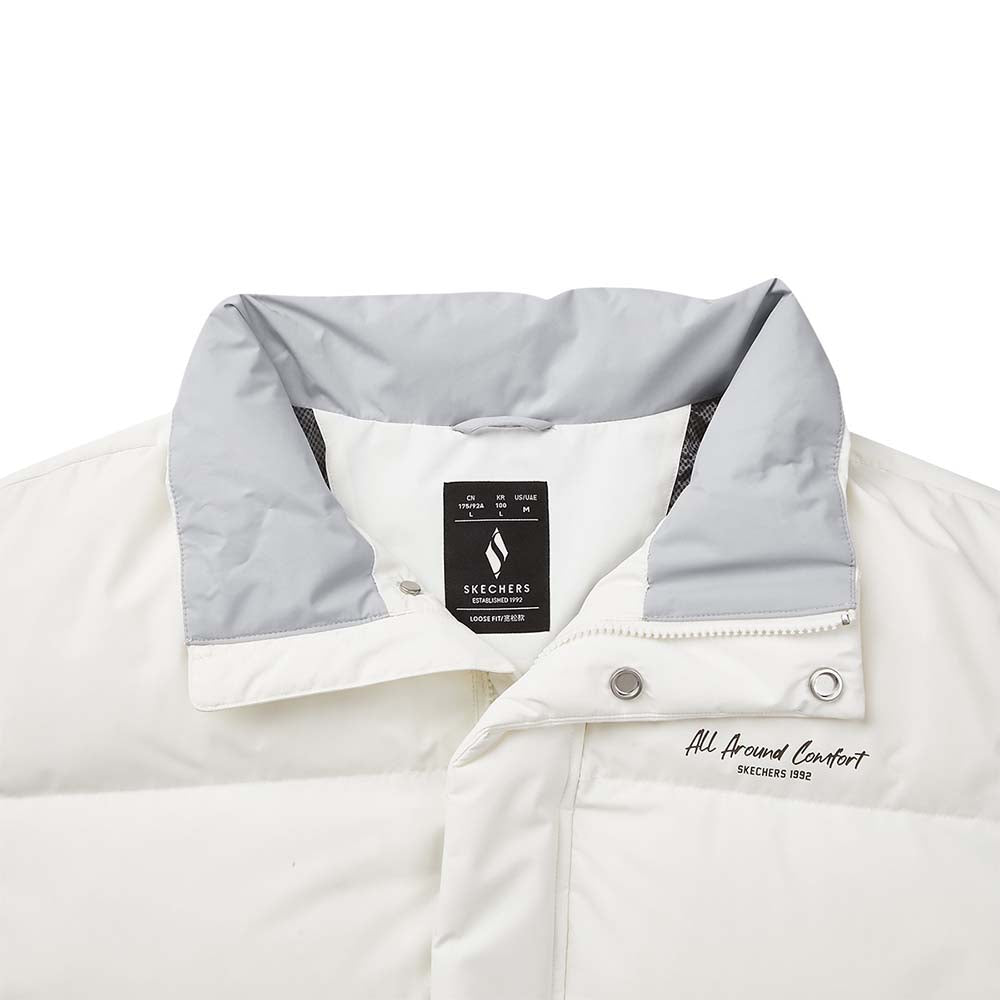 Skechers unisex Sport-Utility Woven Down Jacket in Marshmallow for lifestyle wear