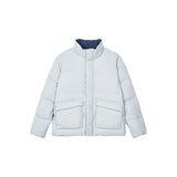 Skechers unisex Sport-Utility Woven Down Jacket in Harbor Mist for lifestyle wear