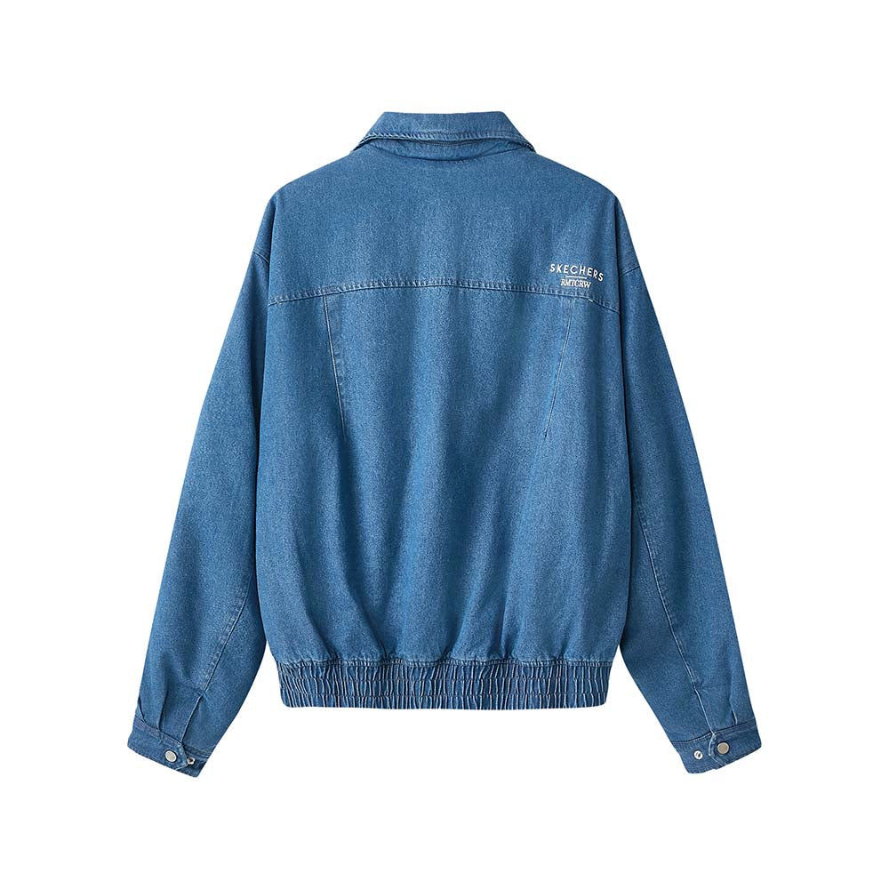 Skechers X Romantic Crown Woven Quilted Jacket, unisex lifestyle apparel in Belize Blue