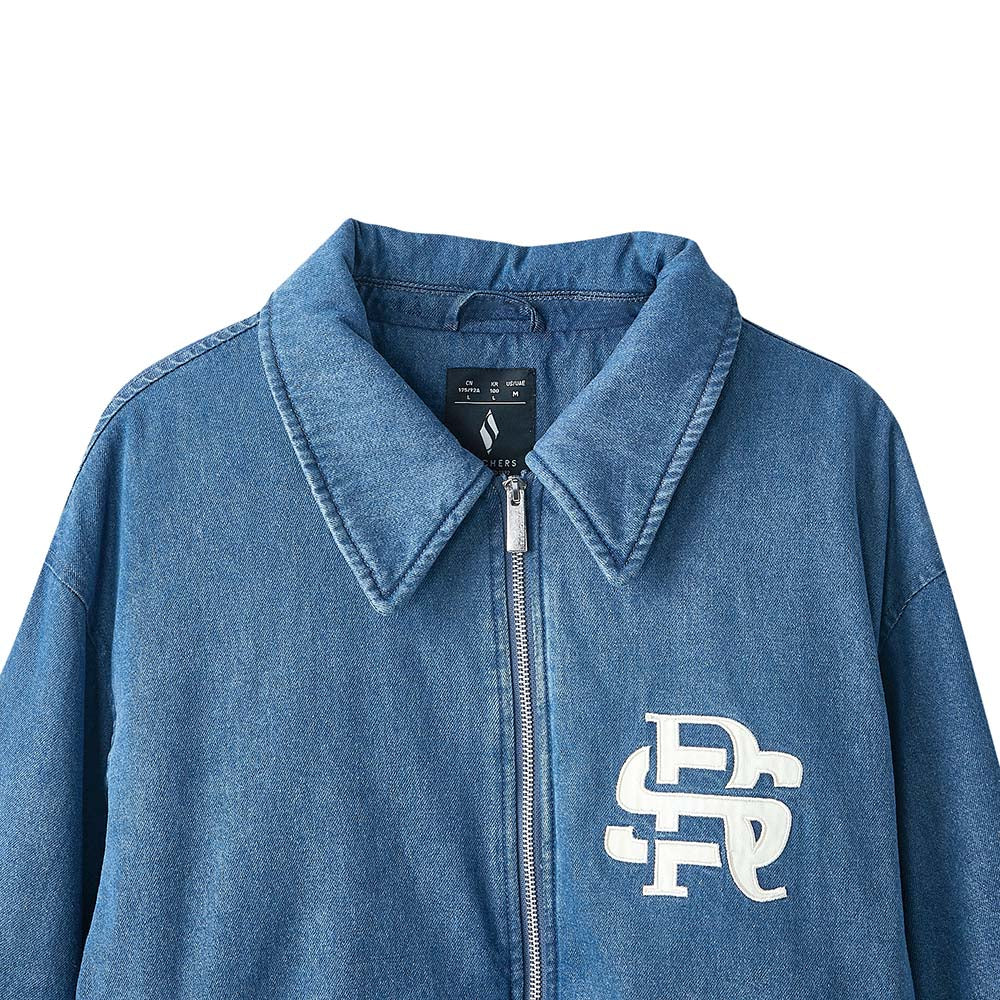 Skechers X Romantic Crown Woven Quilted Jacket, unisex lifestyle apparel in Belize Blue