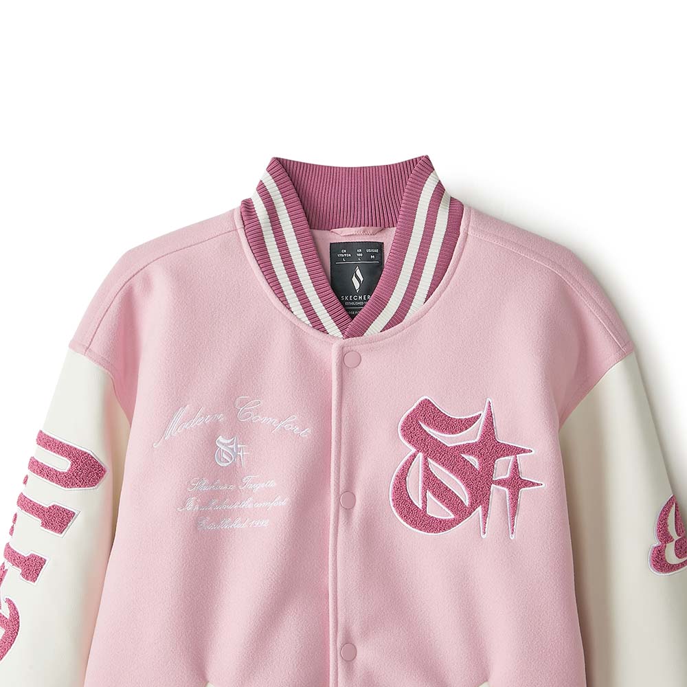 Skechers X Targetto Knit Quilted Jacket, unisex lifestyle apparel in Nectar Pink
