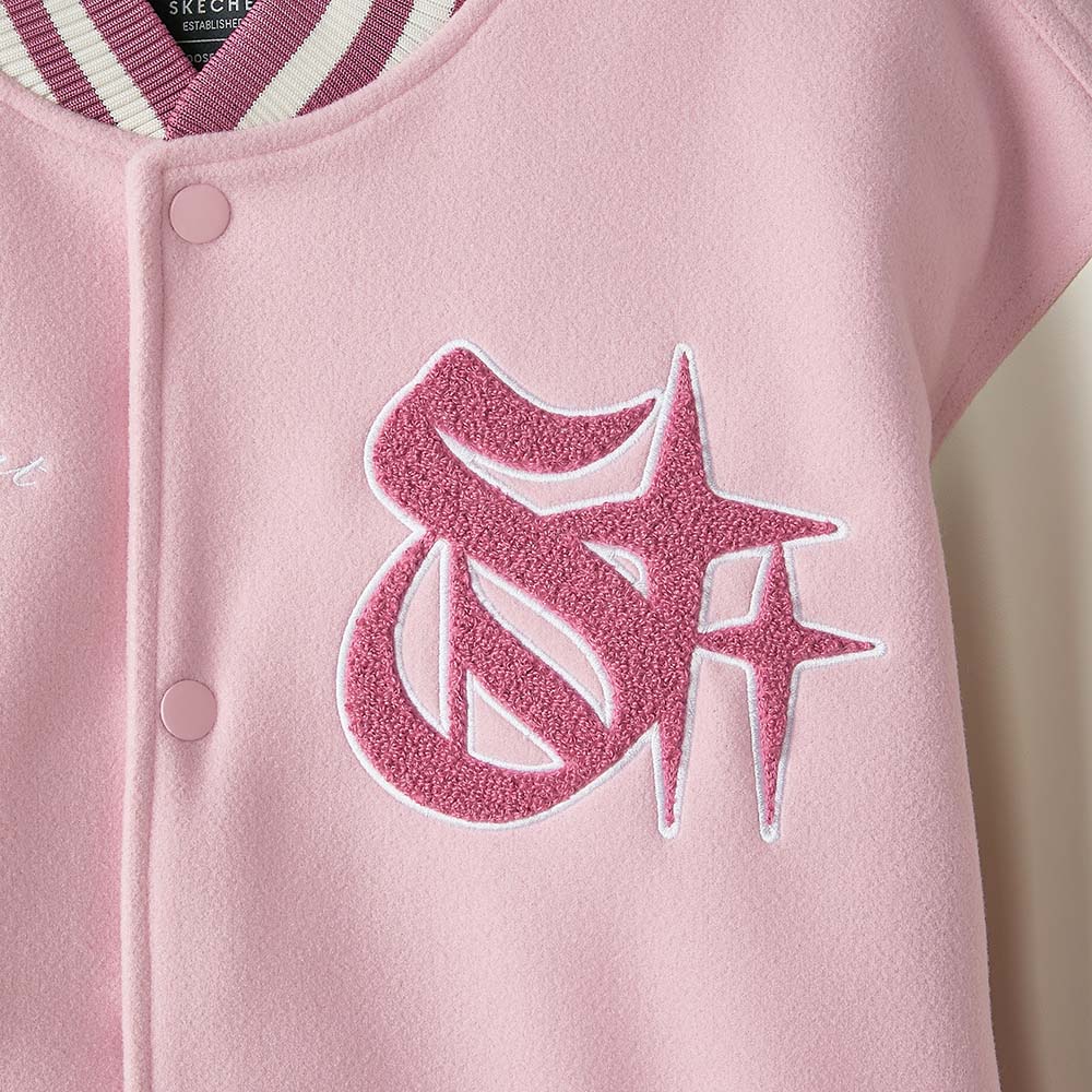 Skechers X Targetto Knit Quilted Jacket, unisex lifestyle apparel in Nectar Pink