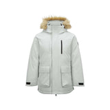 Skechers unisex Sport-Utility Woven Down Parka in Gray Violet for lifestyle wear