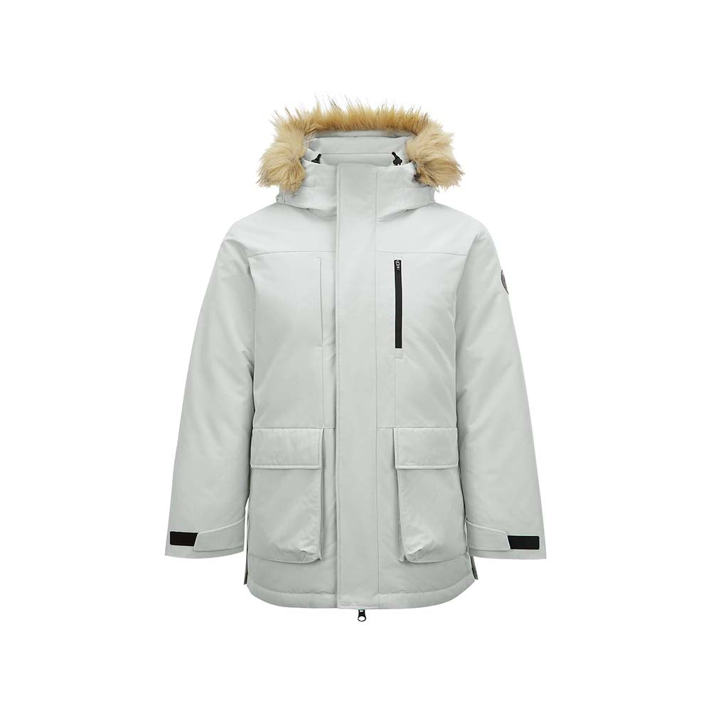 Skechers unisex Sport-Utility Woven Down Parka in Gray Violet for lifestyle wear