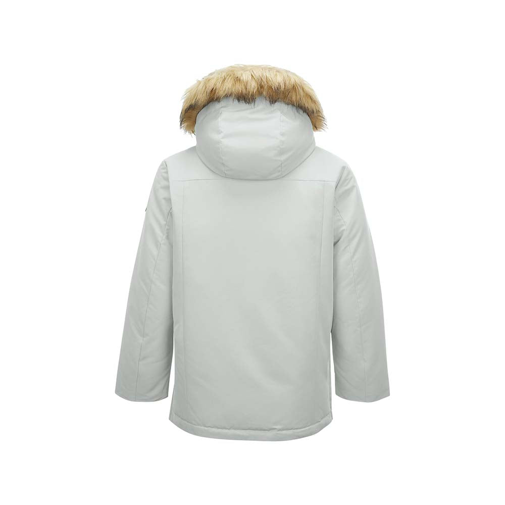Skechers unisex Sport-Utility Woven Down Parka in Gray Violet for lifestyle wear