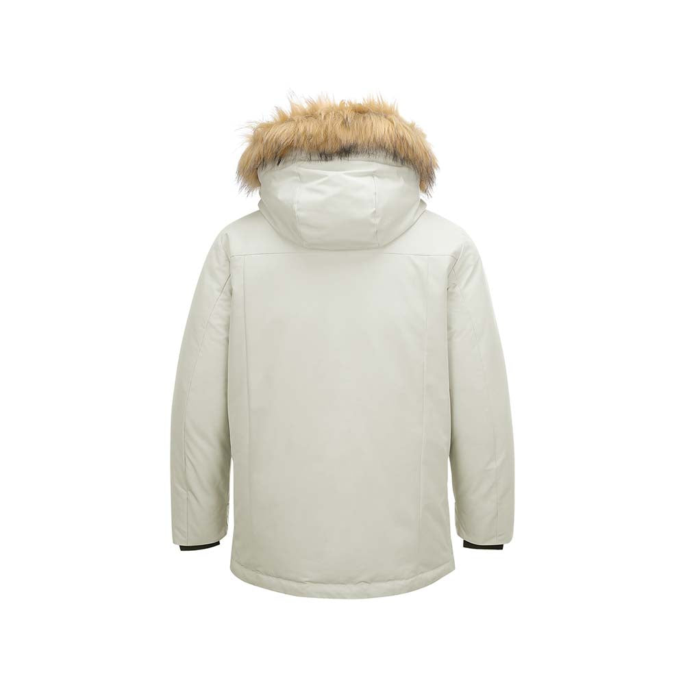 Skechers unisex Sport-Utility Woven Down Parka in Silver Birch for lifestyle wear