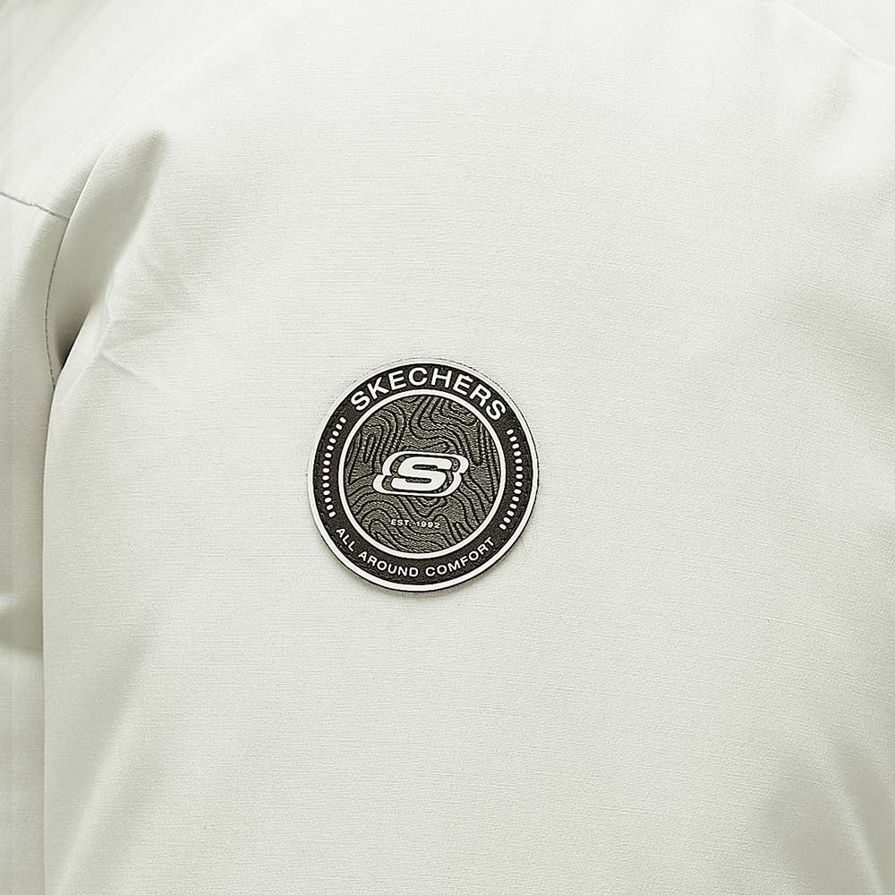 Skechers unisex Sport-Utility Woven Down Parka in Silver Birch for lifestyle wear