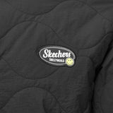 Skechers X SmileyWorld Woven Quilted Jacket, unisex lifestyle apparel in Black Beauty