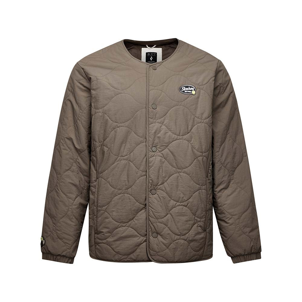Skechers X SmileyWorld Woven Quilted Jacket, unisex lifestyle apparel in Morel
