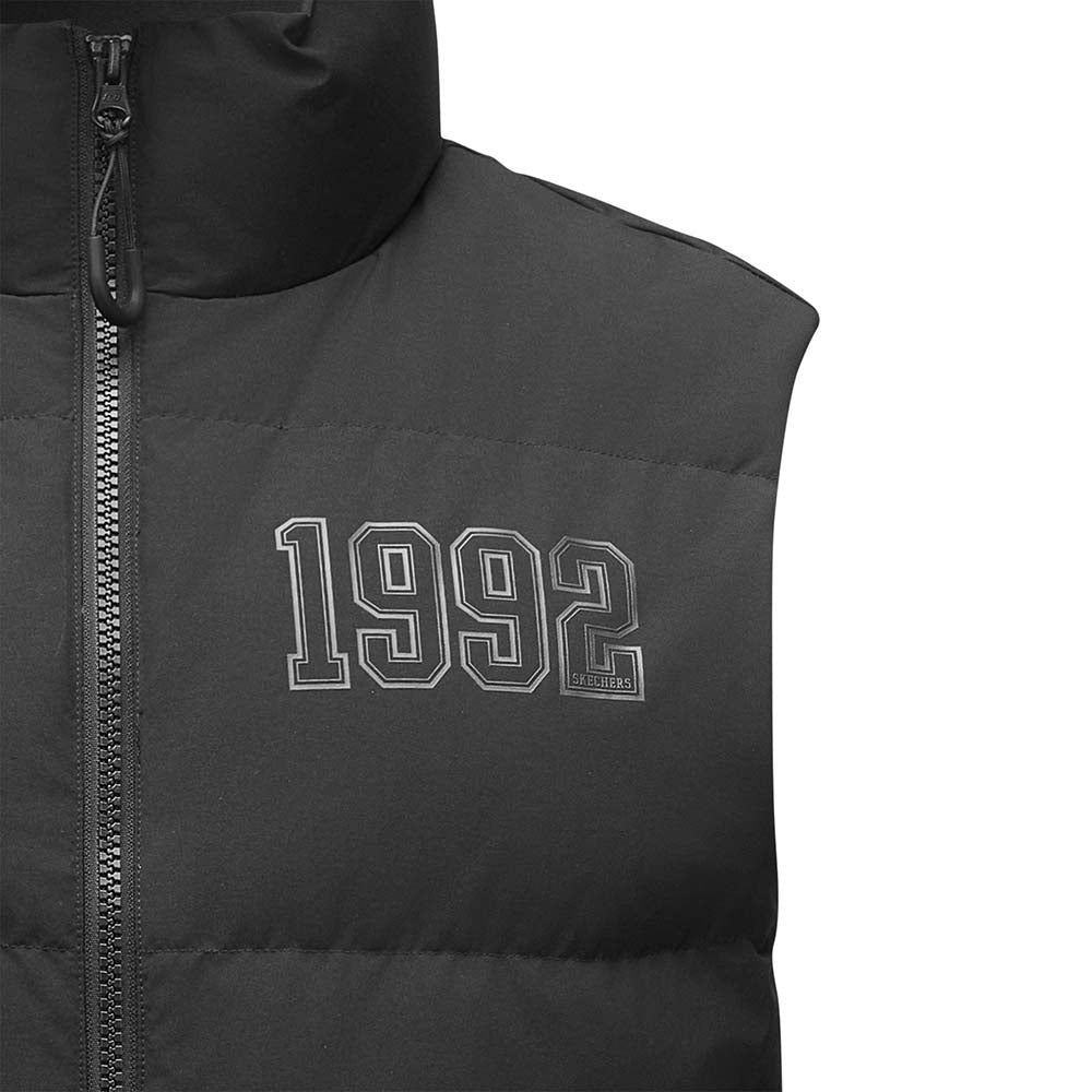 Skechers unisex Sport-Utility Woven Down Vest in Black Beauty for lifestyle wear
