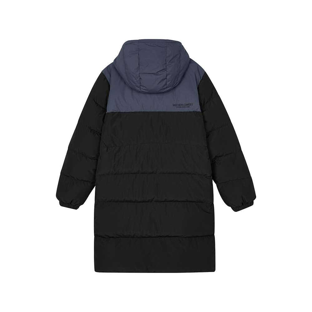 Skechers unisex Go Trail Woven Down Coat in Black Beauty for outdoor performance wear