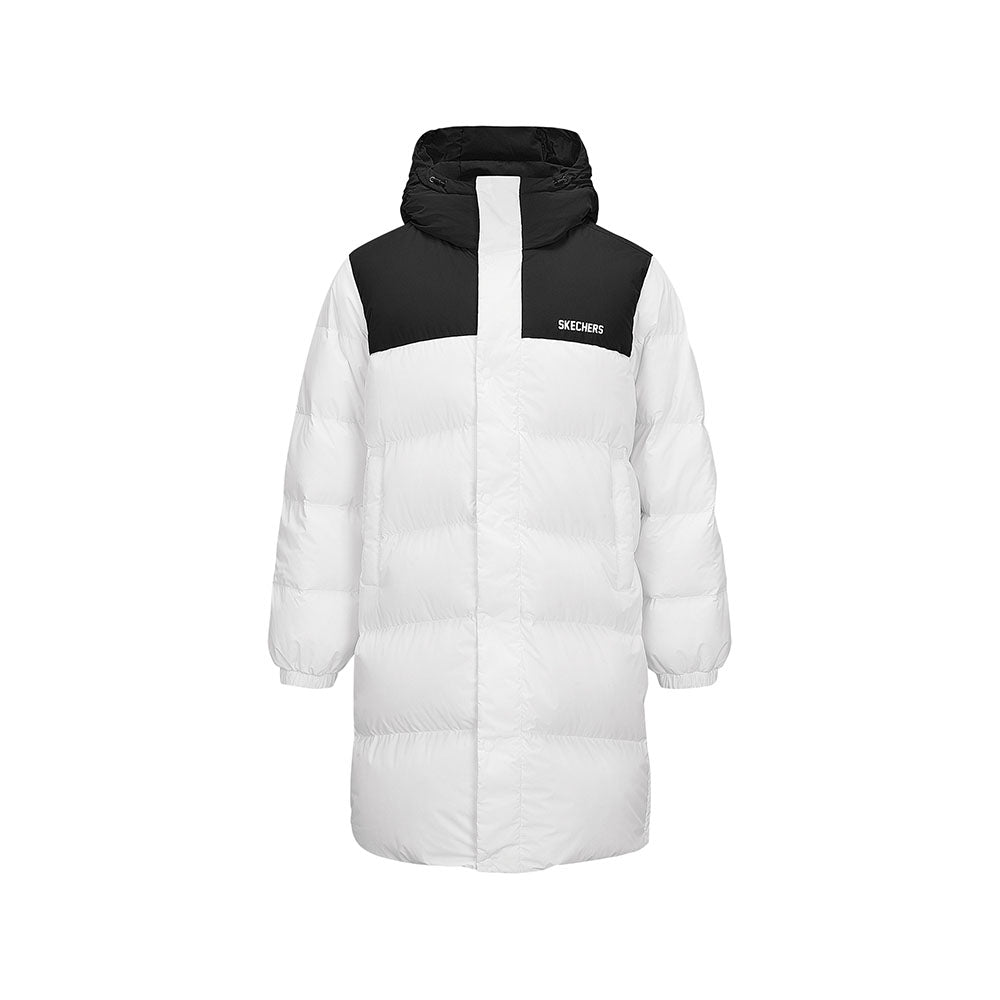 Skechers unisex Go Trail Woven Down Coat in Bright White for outdoor performance wear