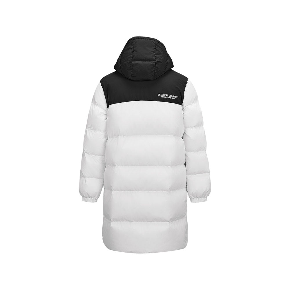 Skechers unisex Go Trail Woven Down Coat in Bright White for outdoor performance wear