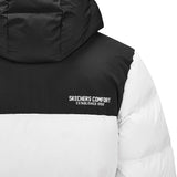 Skechers unisex Go Trail Woven Down Coat in Bright White for outdoor performance wear
