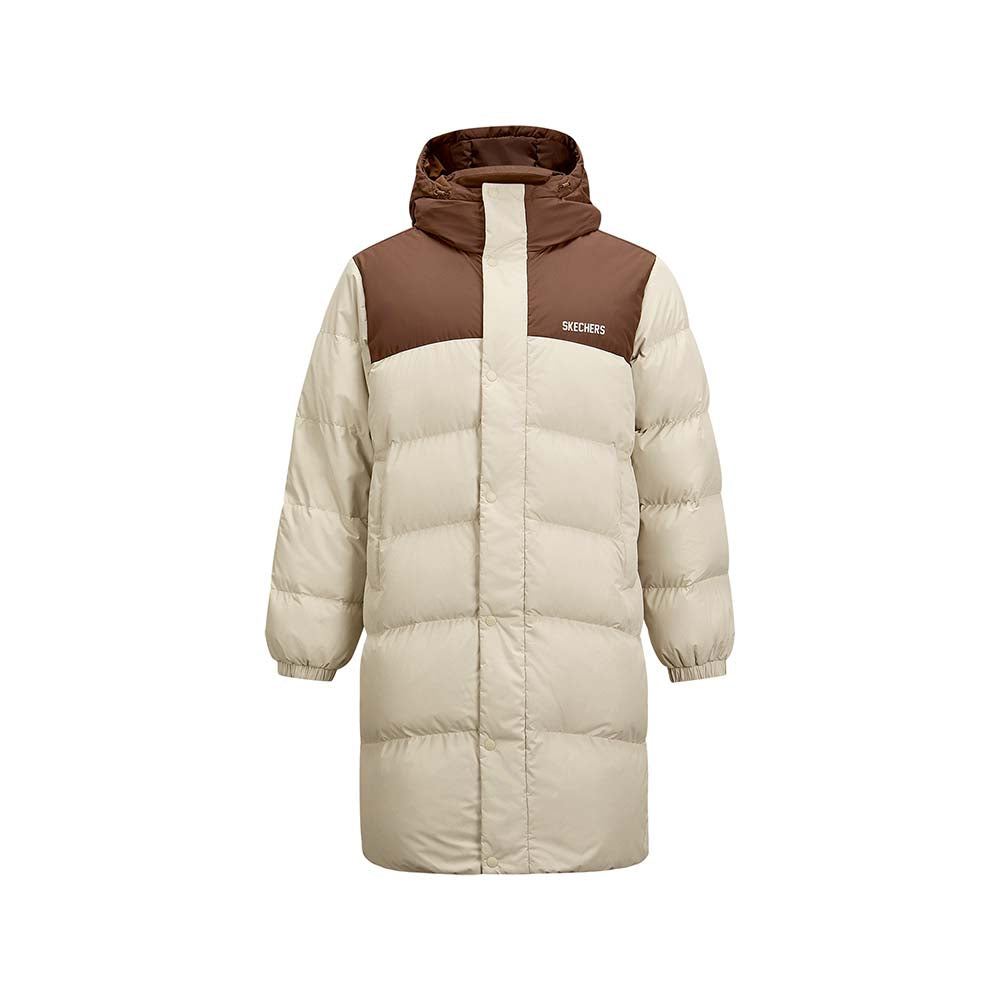 Skechers unisex Go Trail Woven Down Coat in Peyote for outdoor performance wear