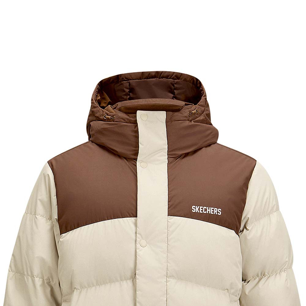 Skechers unisex Go Trail Woven Down Coat in Peyote for outdoor performance wear