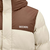 Skechers unisex Go Trail Woven Down Coat in Peyote for outdoor performance wear