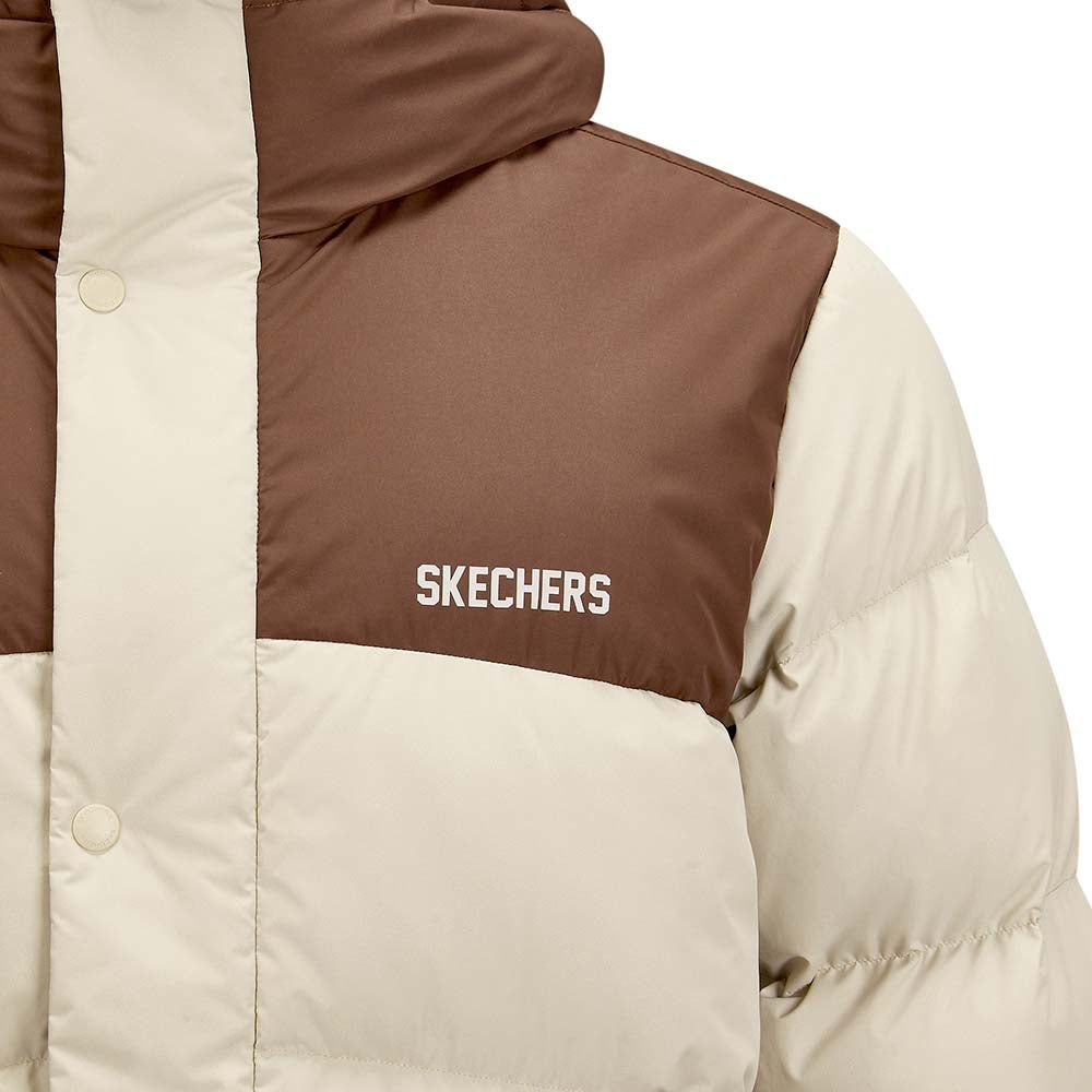 Skechers unisex Go Trail Woven Down Coat in Peyote for outdoor performance wear